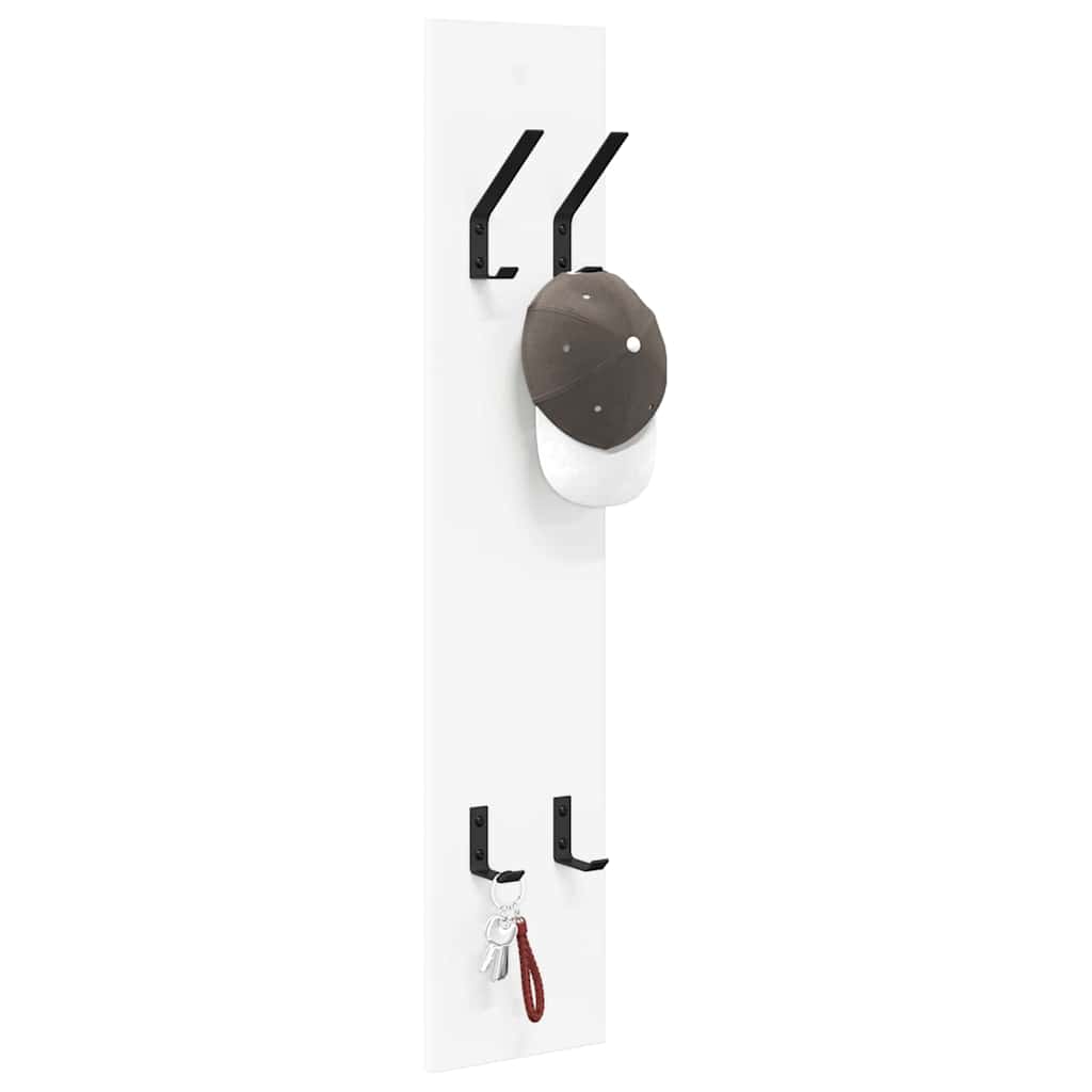 Porte-manteau mural Blanc 20 x 1.5 x 100 cm Bois d'ingénierie