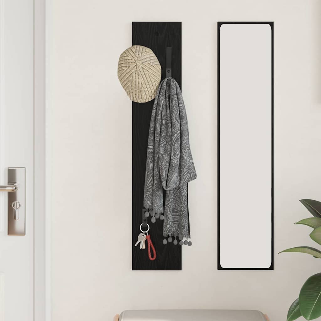 Porte-manteau mural Montage mural Chêne noir 20 x 1.5 x 100 cm