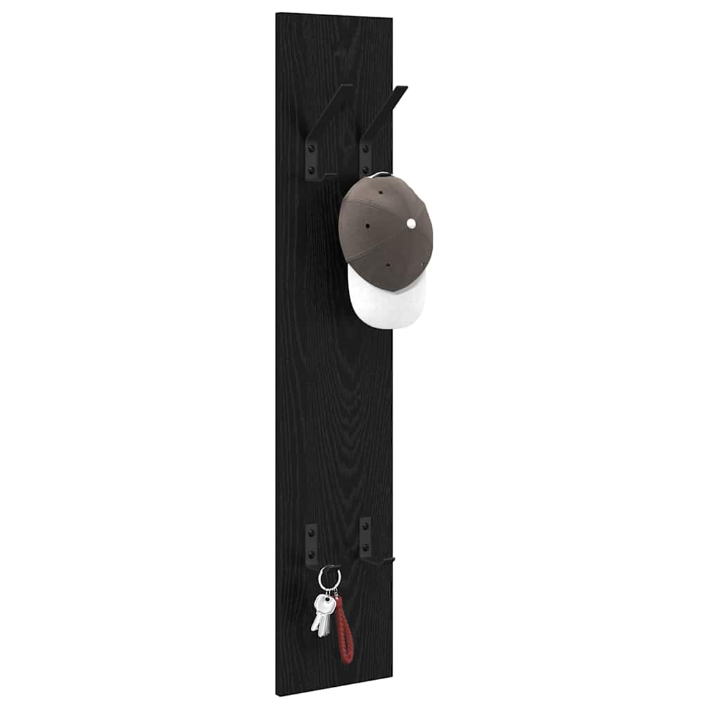Porte-manteau mural Montage mural Chêne noir 20 x 1.5 x 100 cm