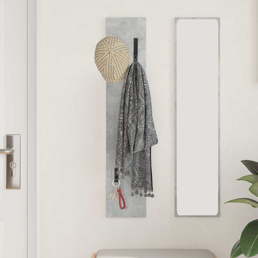 Porte-manteau mural Montage mural Gris béton 20 x 1.5 x 100 cm