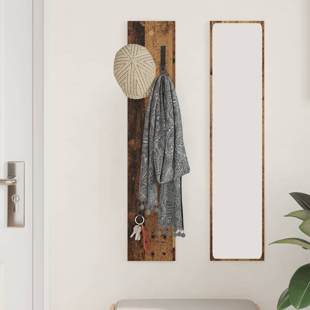 Porte-manteau mural Montage mural Bois ancien 20 x 1.5 x 100 cm