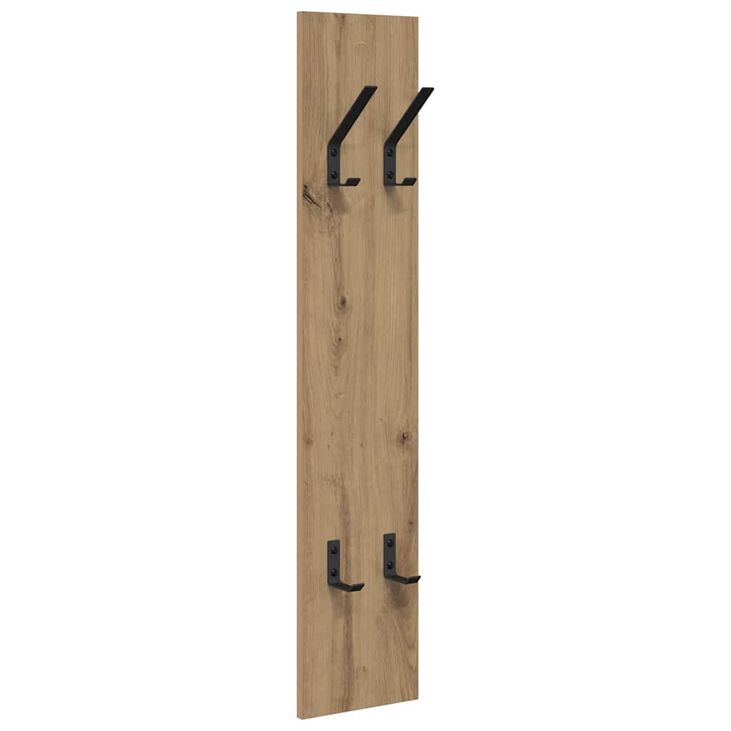 Porte-manteau mural chêne artisanal 20 x 1.5 x 100 cm