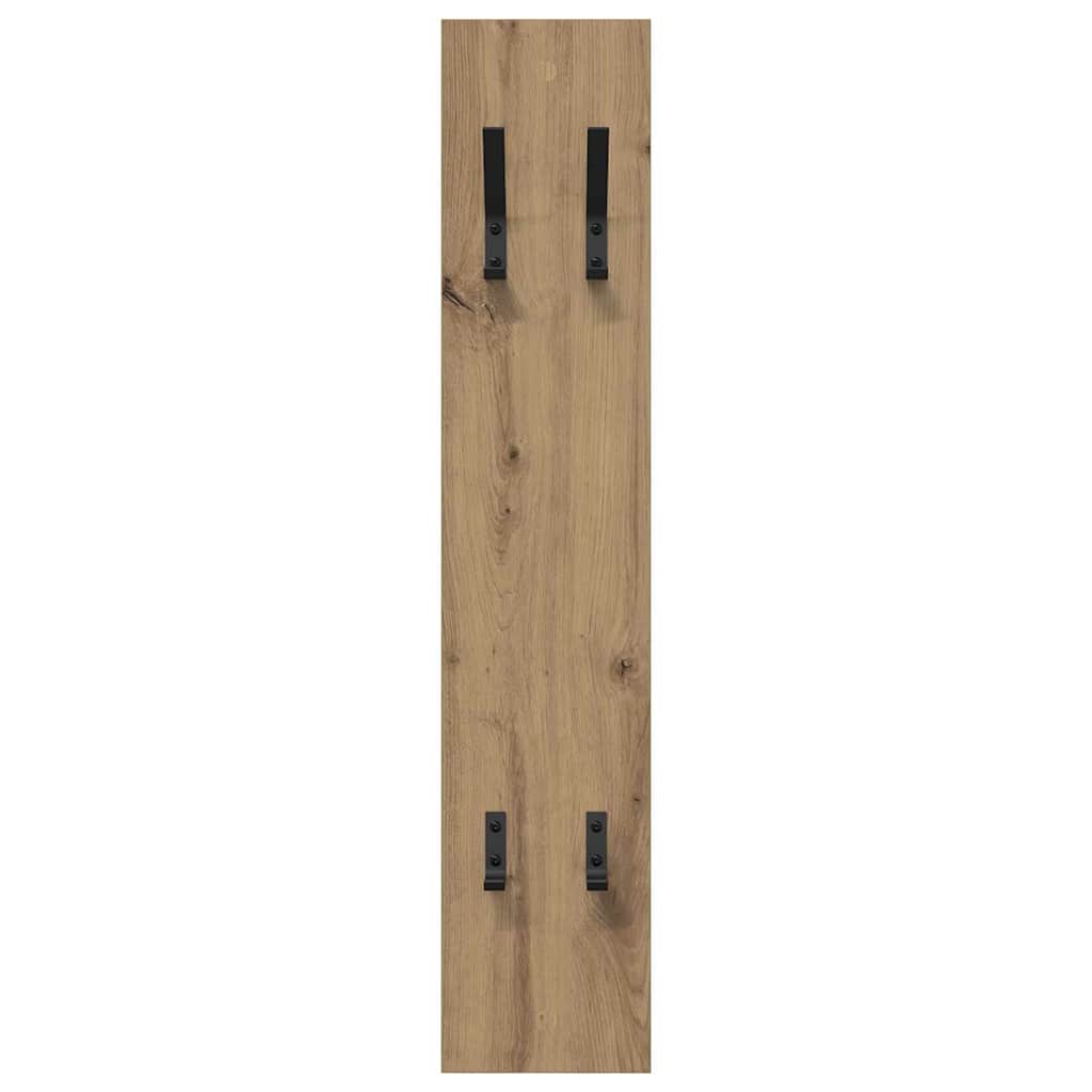 Porte-manteau mural chêne artisanal 20 x 1.5 x 100 cm