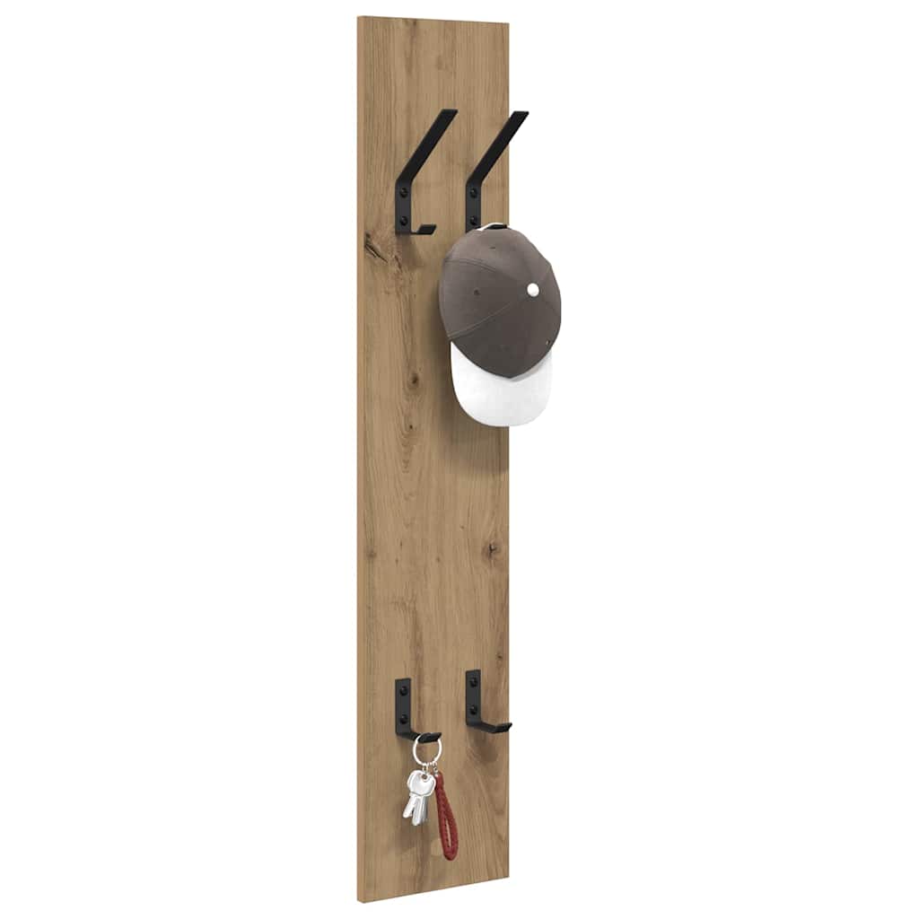 Porte-manteau mural chêne artisanal 20 x 1.5 x 100 cm