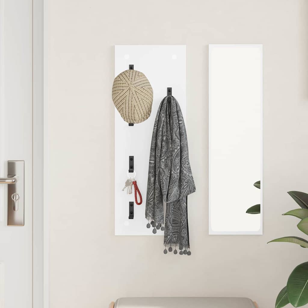 Porte-manteau mural Blanc 30 x 1.5 x 80 cm Bois d'ingénierie