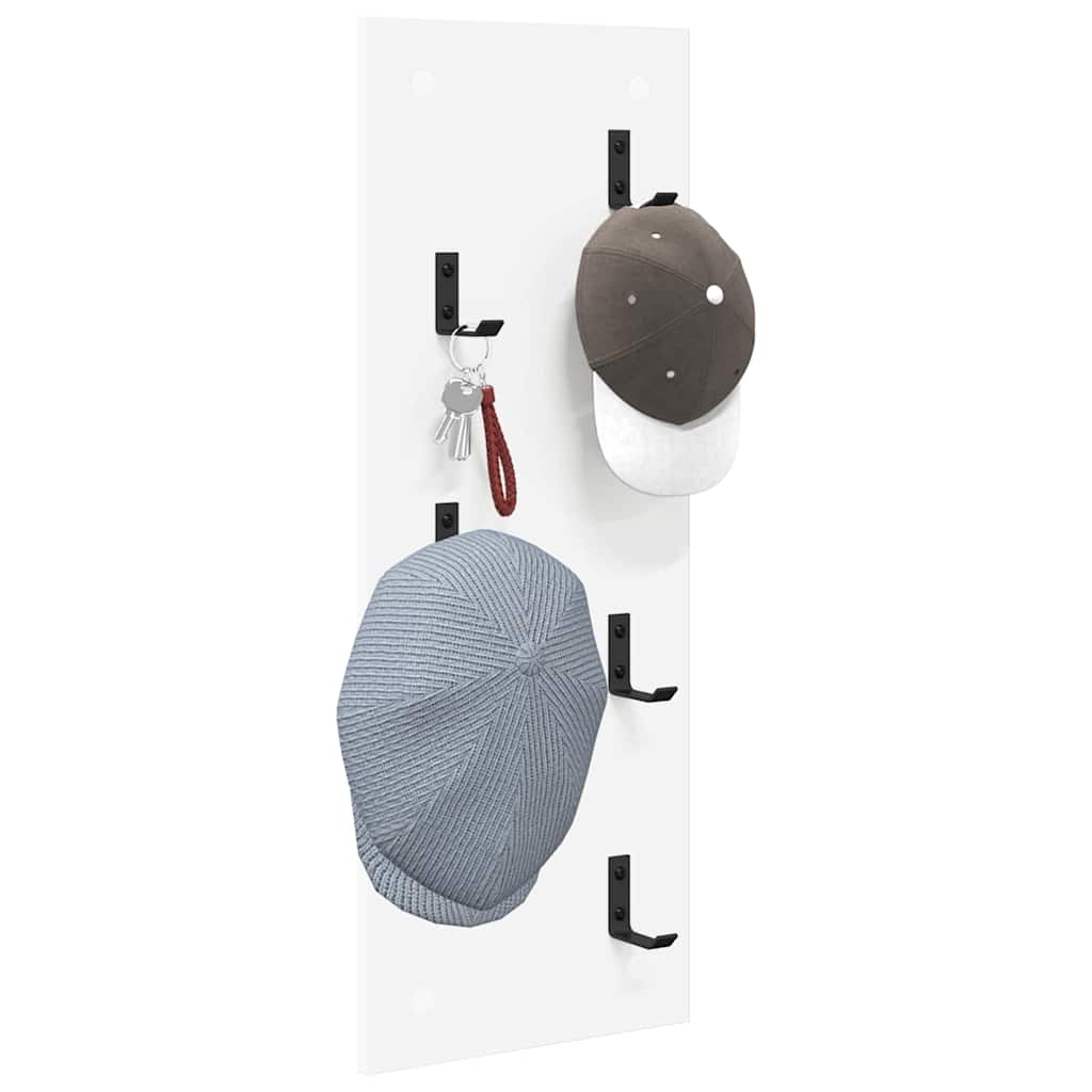 Porte-manteau mural Blanc 30 x 1.5 x 80 cm Bois d'ingénierie