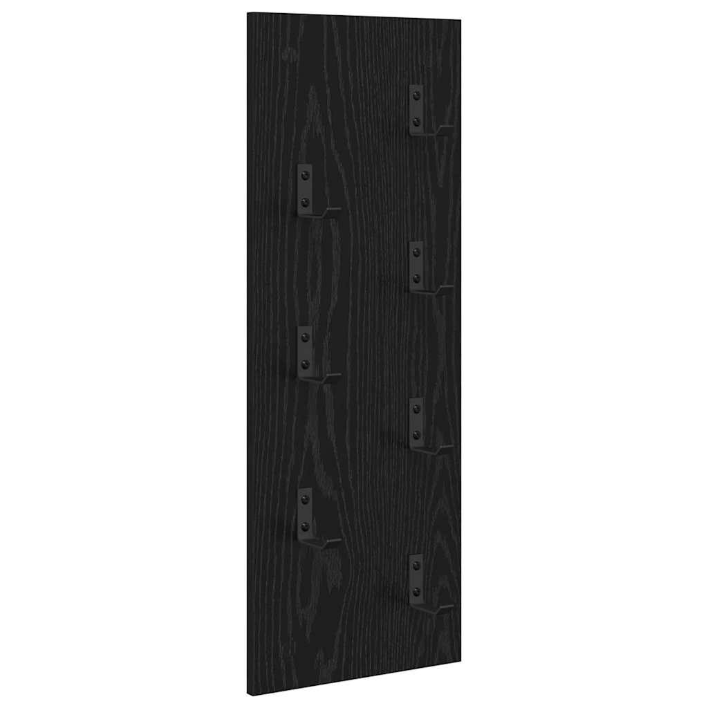 Porte-manteau mural Montage mural Chêne noir 30 x 1.5 x 80 cm