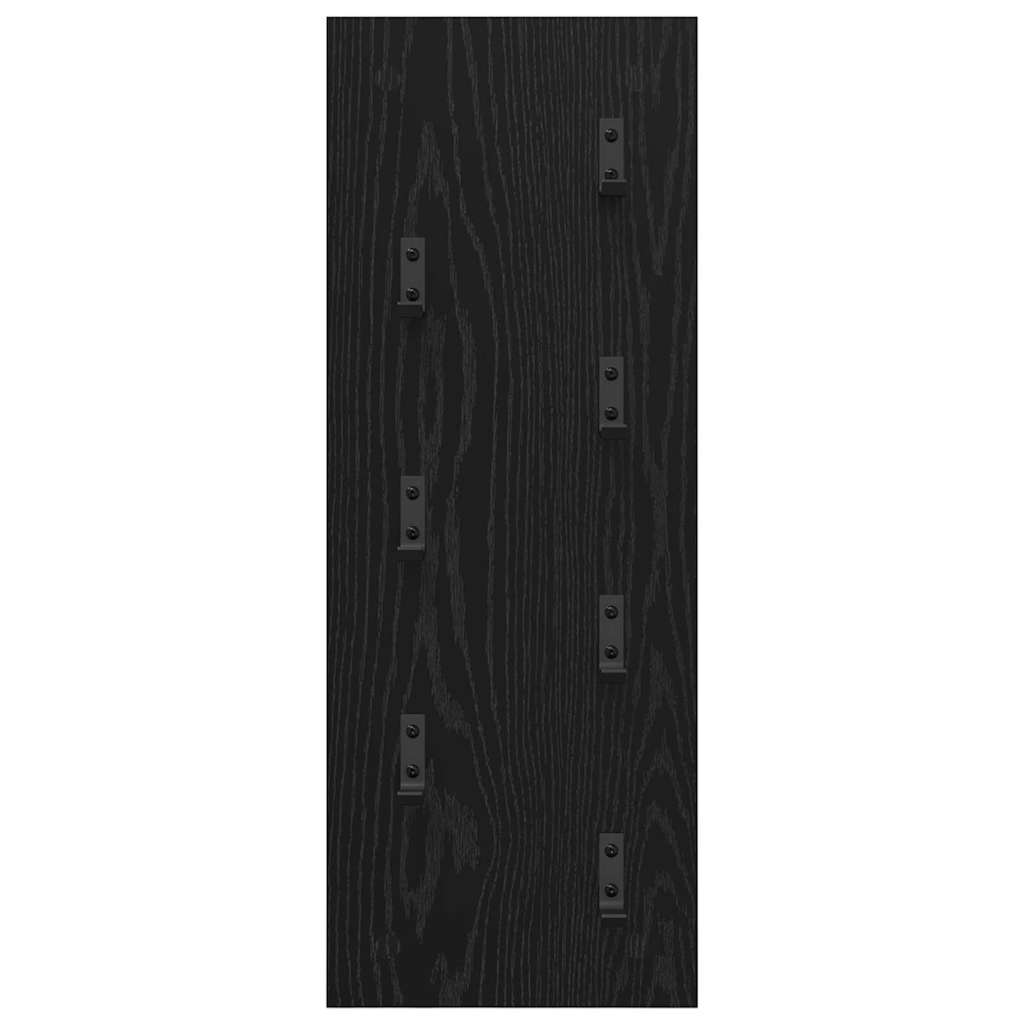 Porte-manteau mural Montage mural Chêne noir 30 x 1.5 x 80 cm