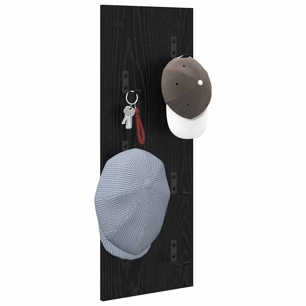 Porte-manteau mural Montage mural Chêne noir 30 x 1.5 x 80 cm