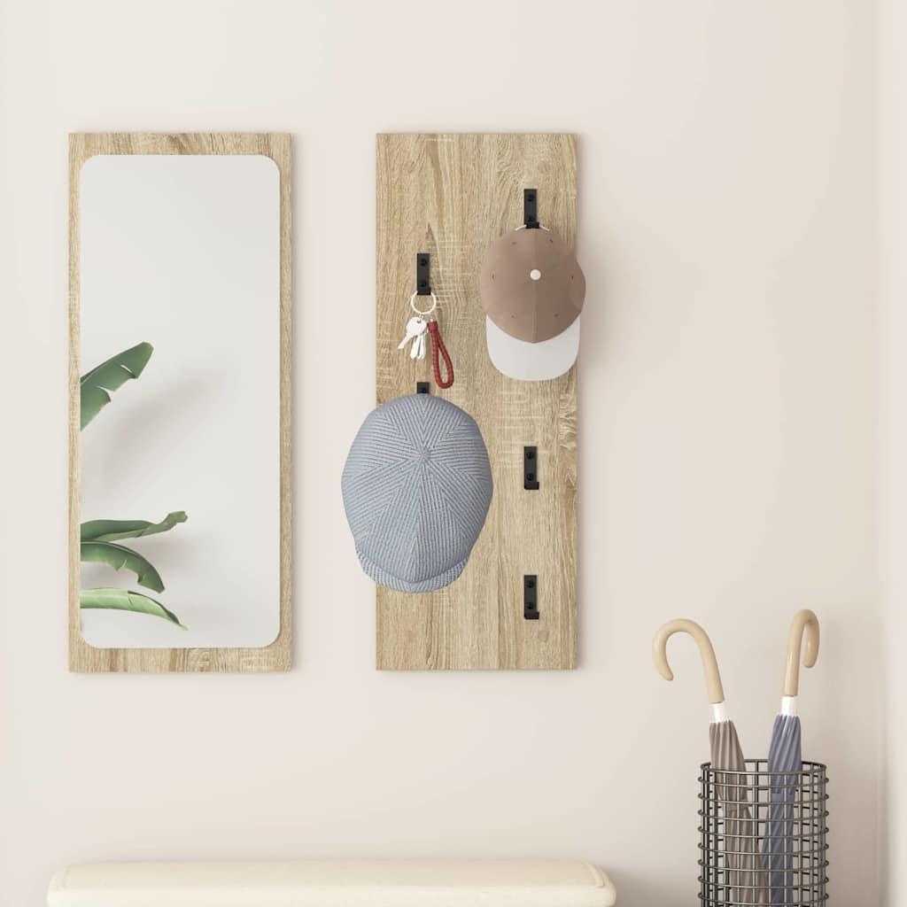 Porte-manteau mural Montage mural Chêne sonoma 30 x 1.5 x 80 cm