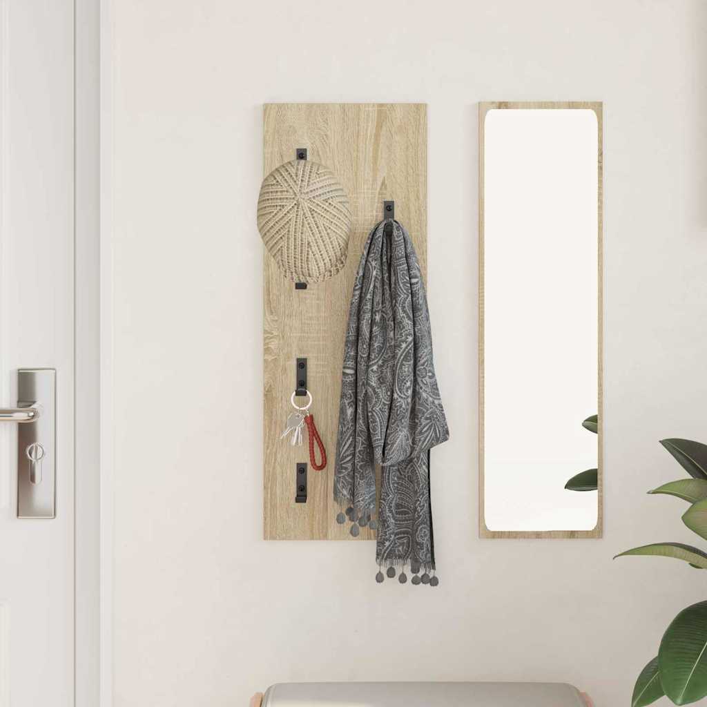Porte-manteau mural Montage mural Chêne sonoma 30 x 1.5 x 80 cm