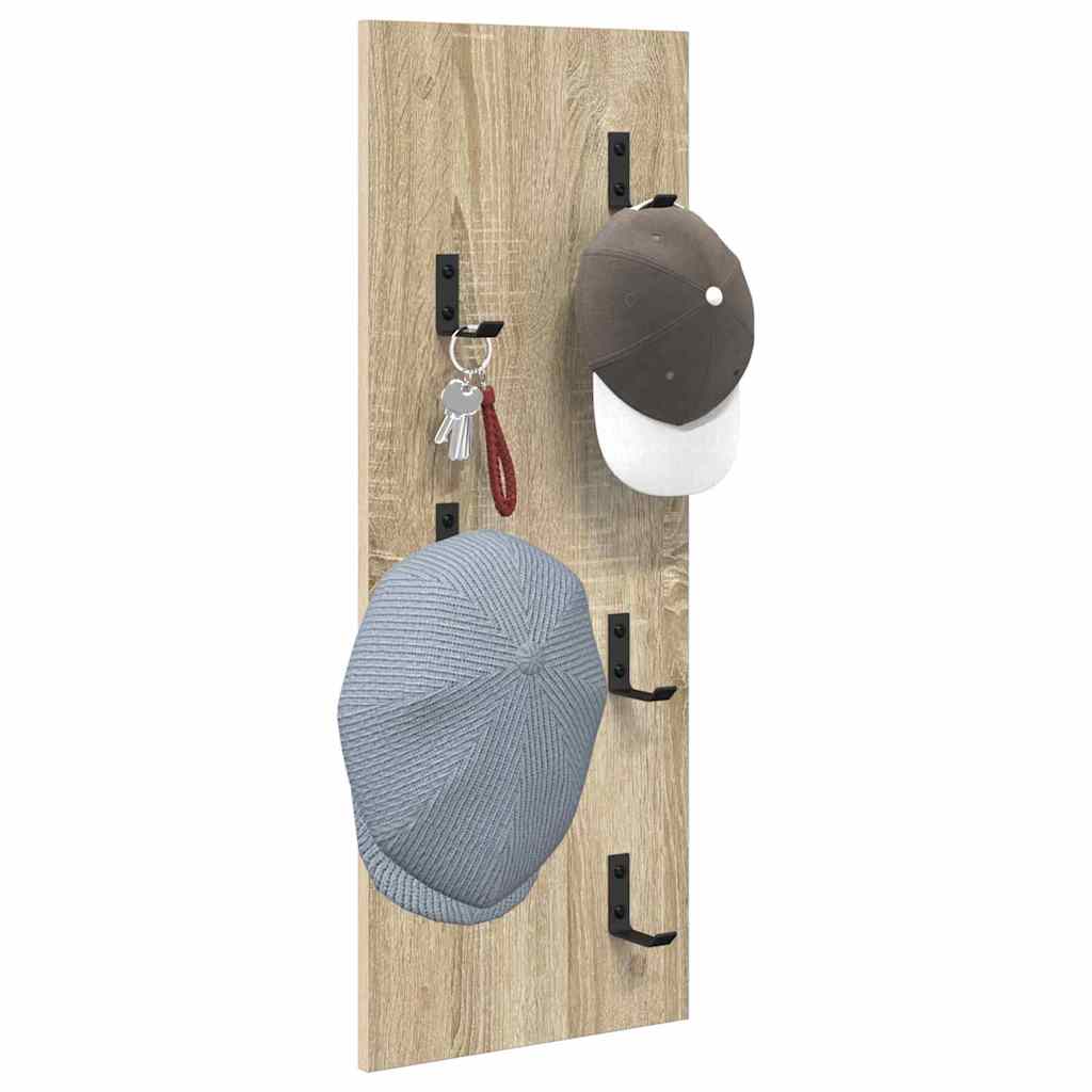 Porte-manteau mural Montage mural Chêne sonoma 30 x 1.5 x 80 cm