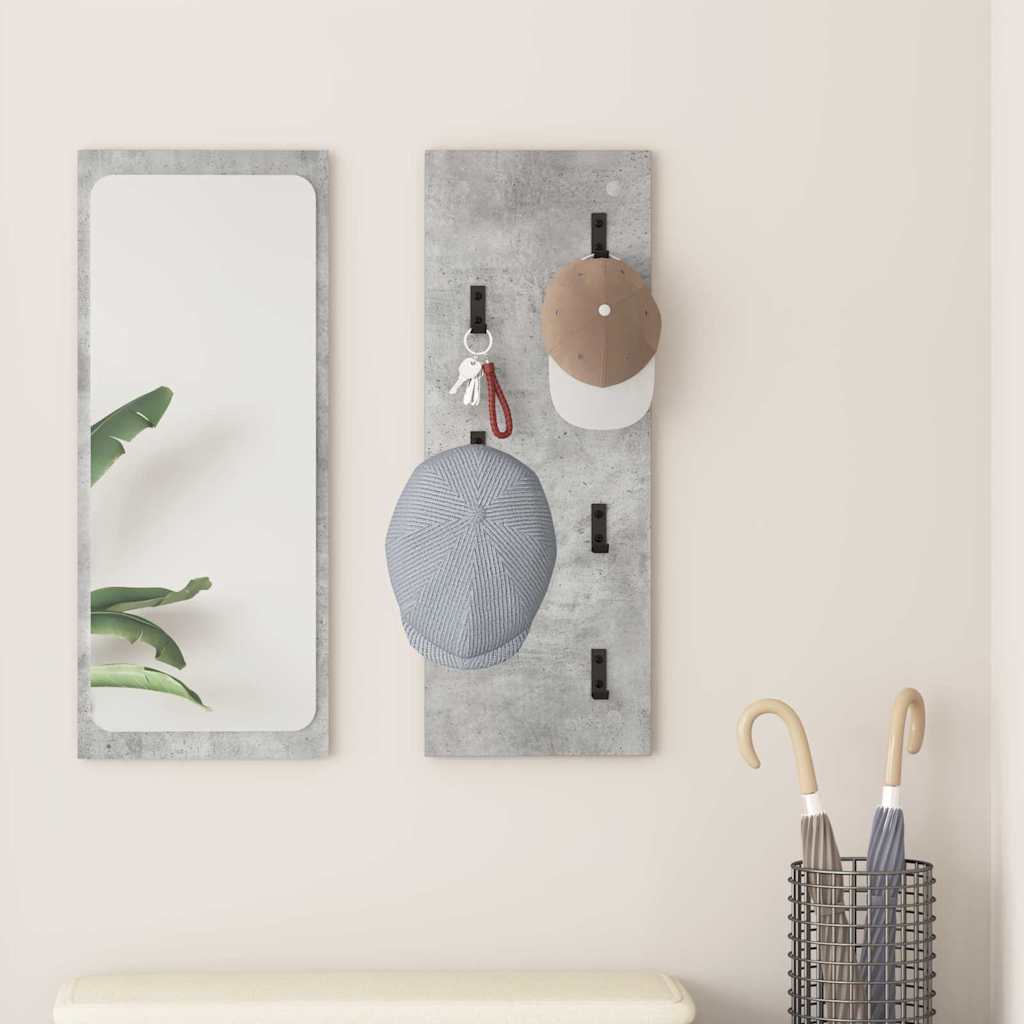 Porte-manteau mural Montage mural Gris béton 30 x 1.5 x 80 cm