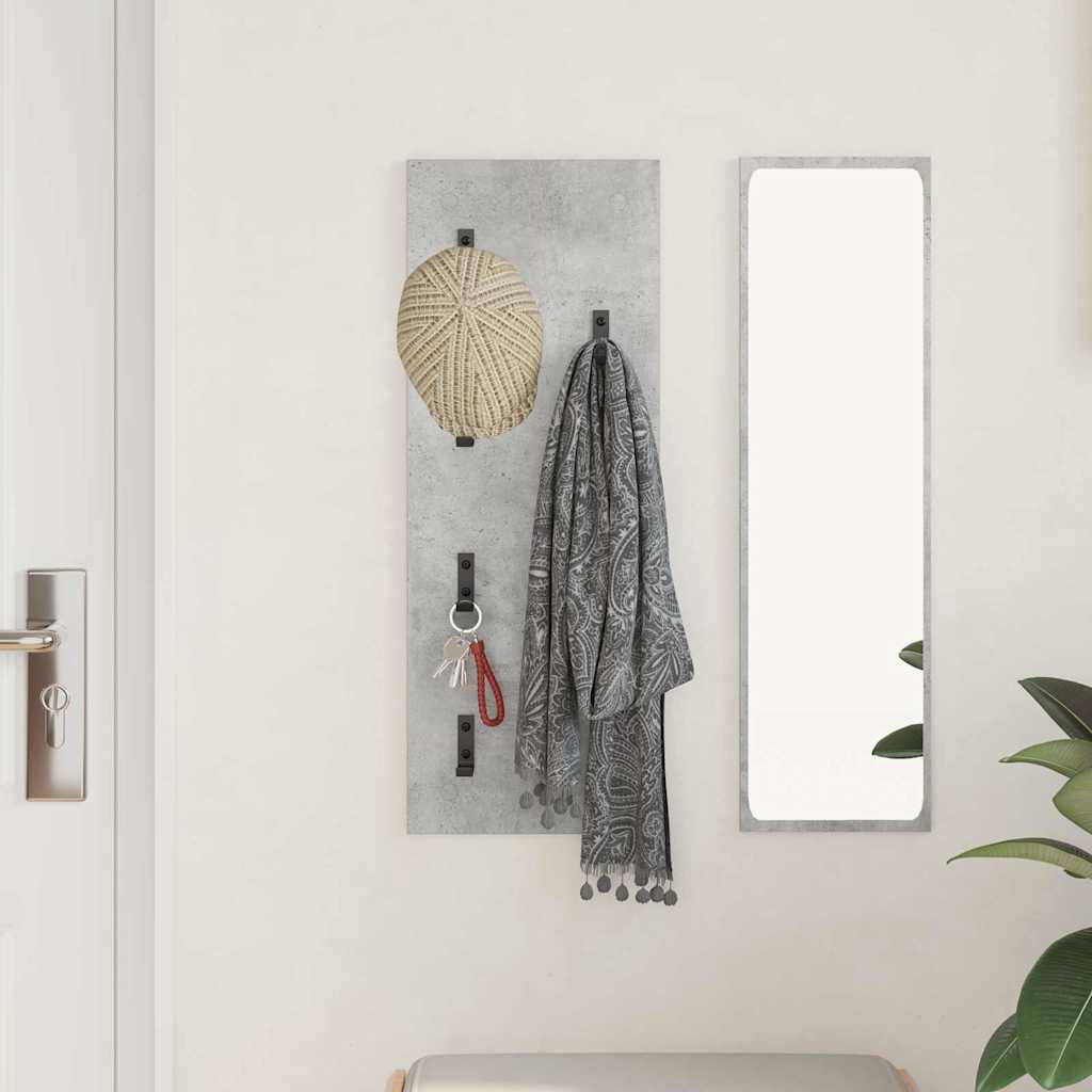 Porte-manteau mural Montage mural Gris béton 30 x 1.5 x 80 cm