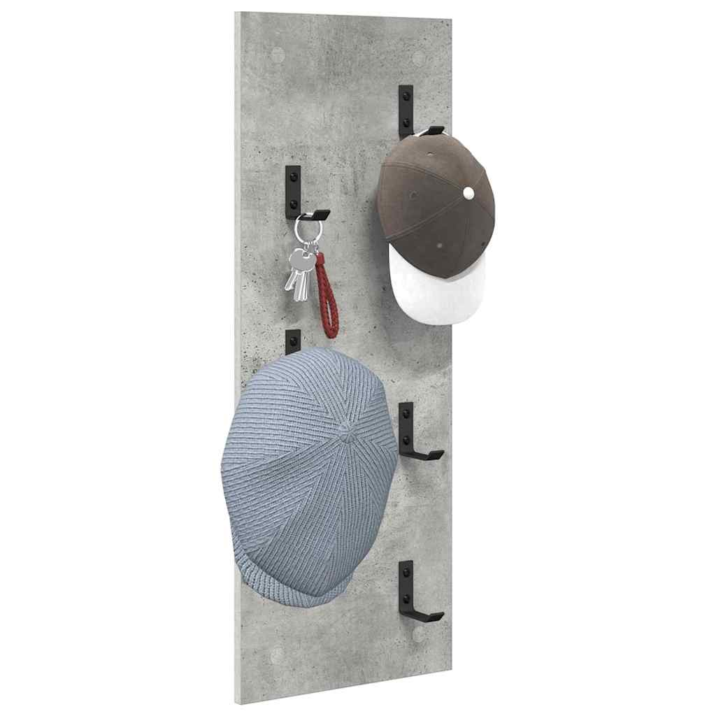 Porte-manteau mural Montage mural Gris béton 30 x 1.5 x 80 cm