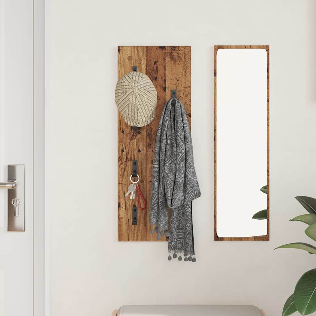 Porte-manteau mural Montage mural Bois ancien 30 x 1.5 x 80 cm