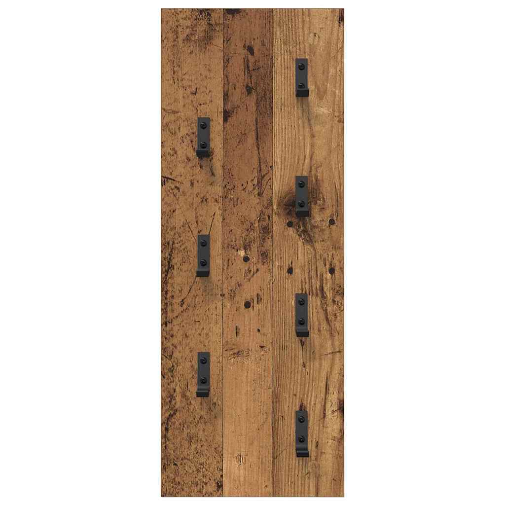 Porte-manteau mural Montage mural Bois ancien 30 x 1.5 x 80 cm