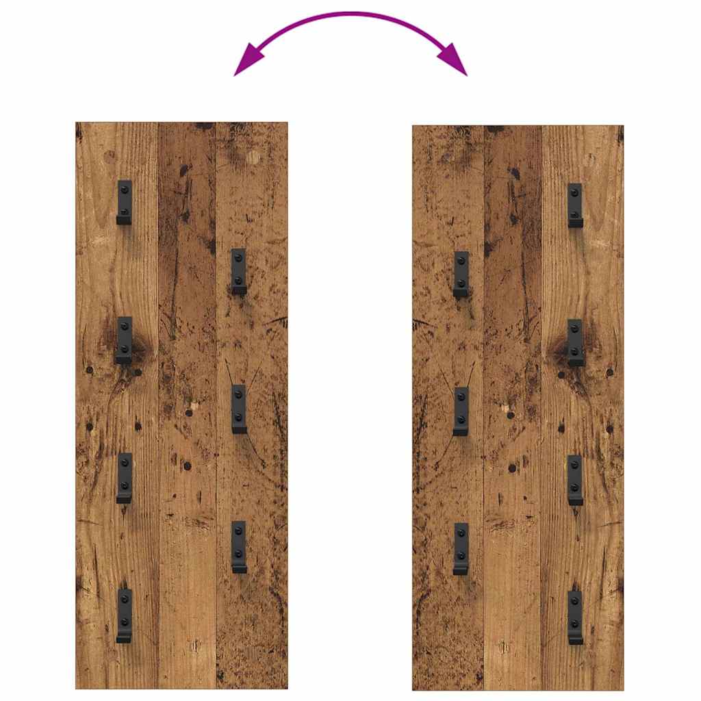 Porte-manteau mural Montage mural Bois ancien 30 x 1.5 x 80 cm