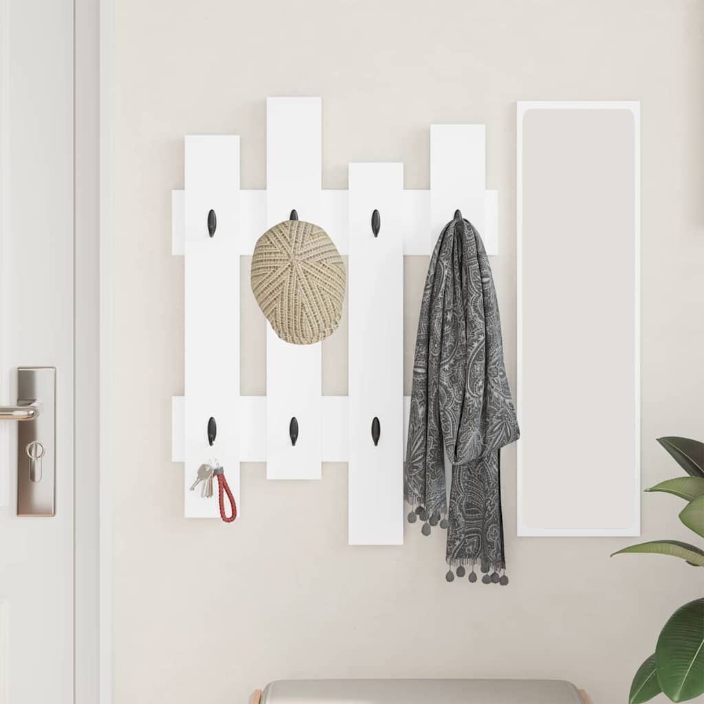 Porte-manteau mural Blanc 60 x 3 x 82 cm Bois d'ingénierie