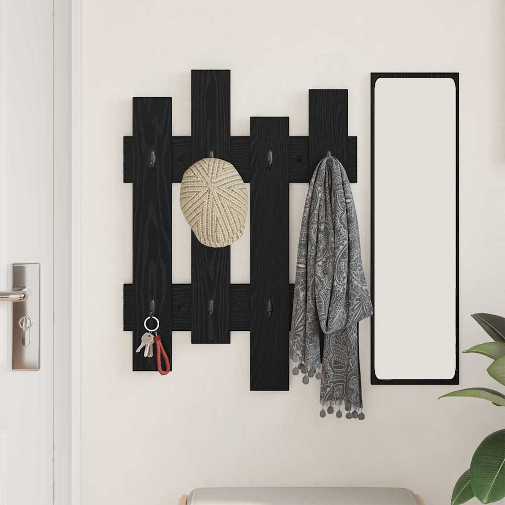 Porte-manteau mural Chêne noir 60 x 3 x 82 cm Bois d'ingénierie