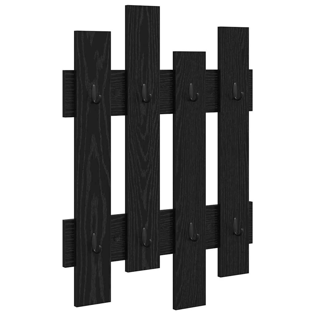 Porte-manteau mural Chêne noir 60 x 3 x 82 cm Bois d'ingénierie