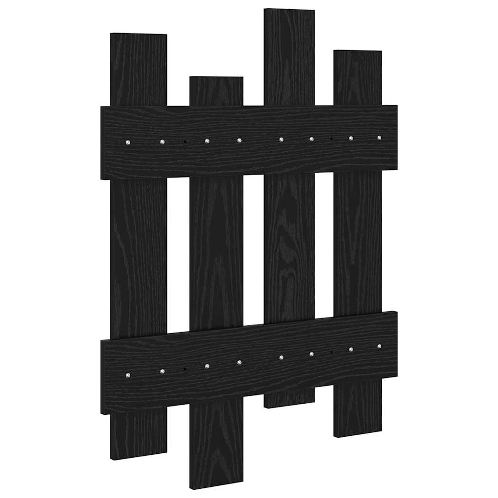 Porte-manteau mural Chêne noir 60 x 3 x 82 cm Bois d'ingénierie