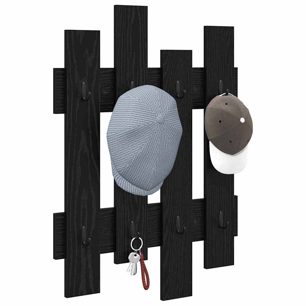 Porte-manteau mural Chêne noir 60 x 3 x 82 cm Bois d'ingénierie