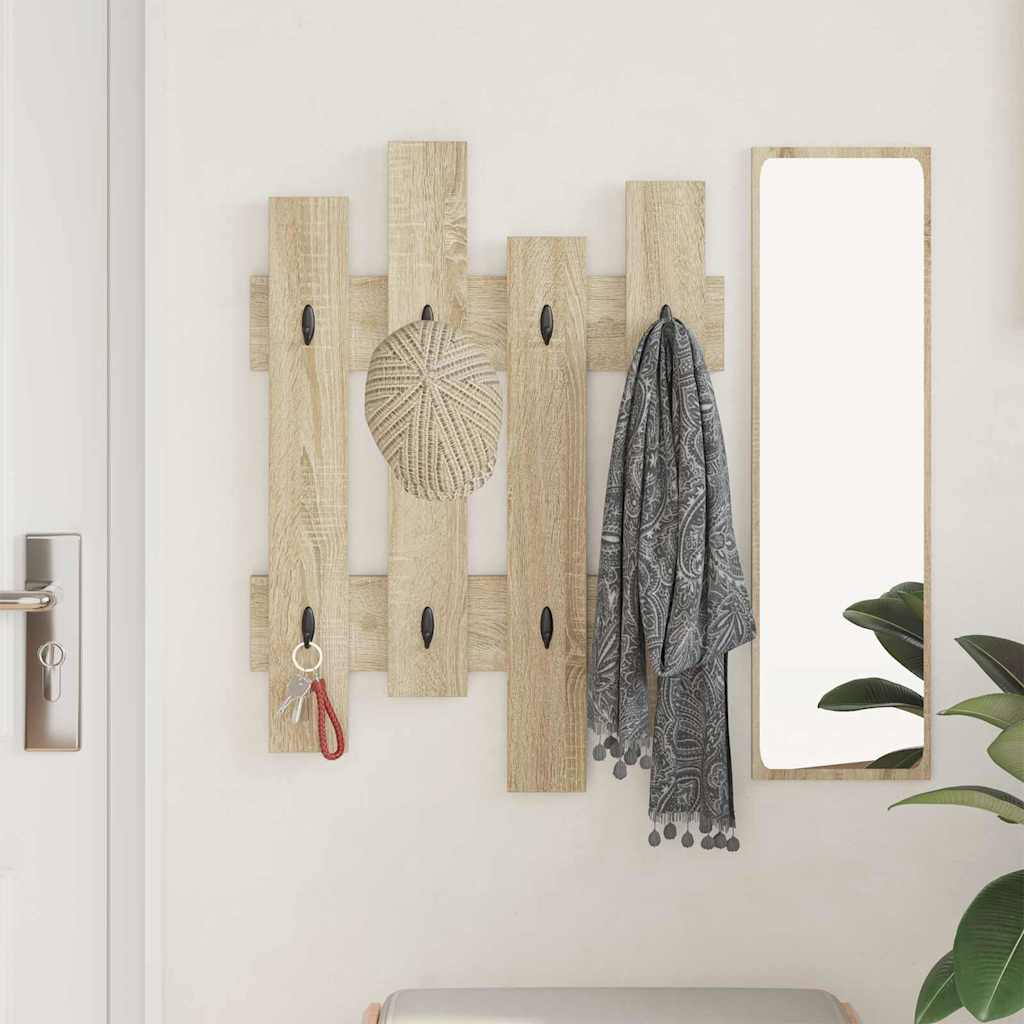 Porte-manteau mural Montage mural Chêne sonoma 60 x 3 x 82 cm