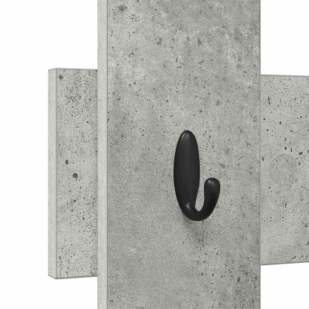 Porte-manteau mural Gris béton 60 x 3 x 82 cm Bois d'ingénierie