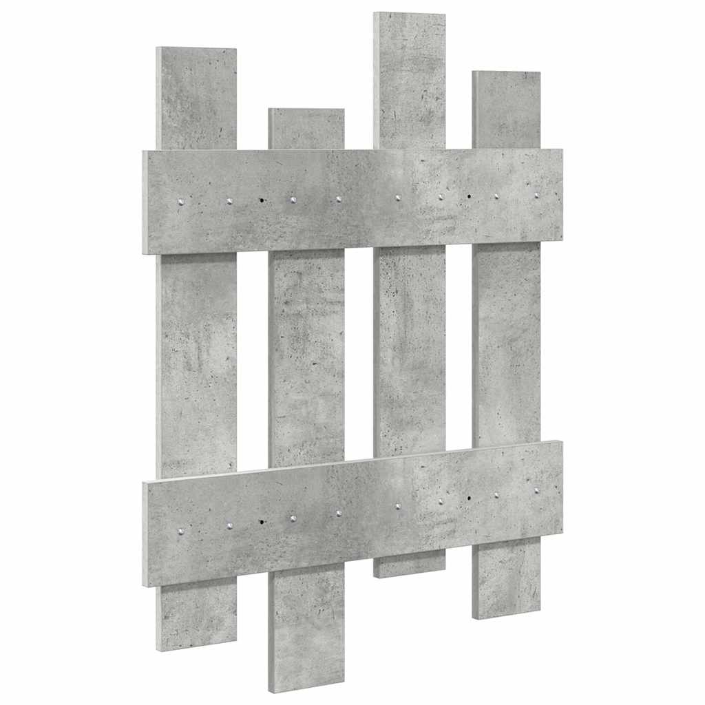 Porte-manteau mural Gris béton 60 x 3 x 82 cm Bois d'ingénierie