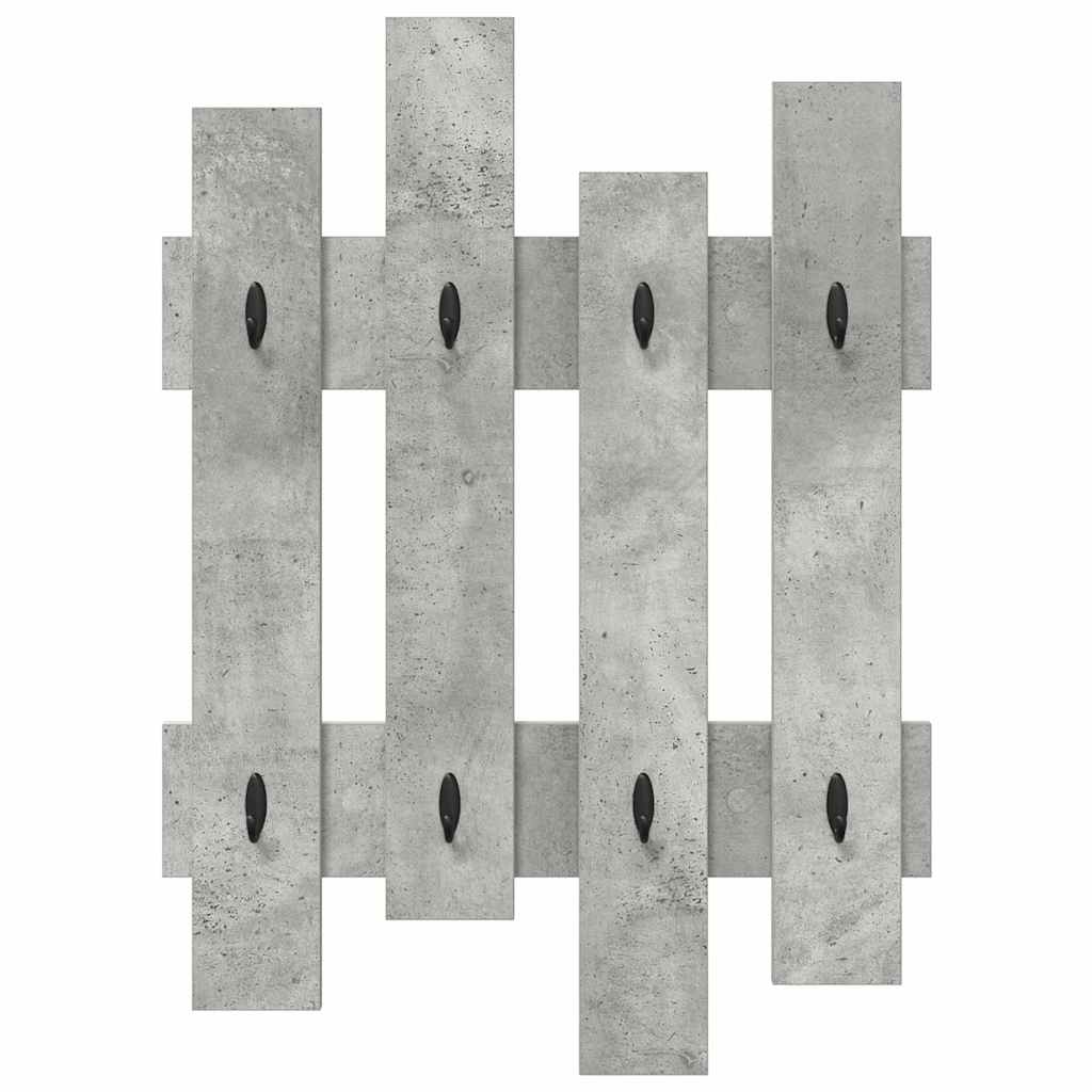 Porte-manteau mural Gris béton 60 x 3 x 82 cm Bois d'ingénierie