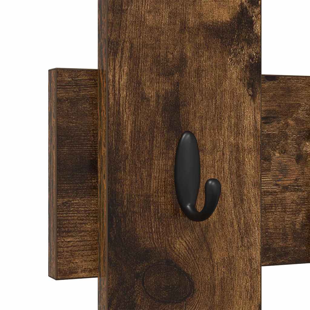 Porte-manteau mural Chêne fumé 60 x 3 x 82 cm Bois d'ingénierie