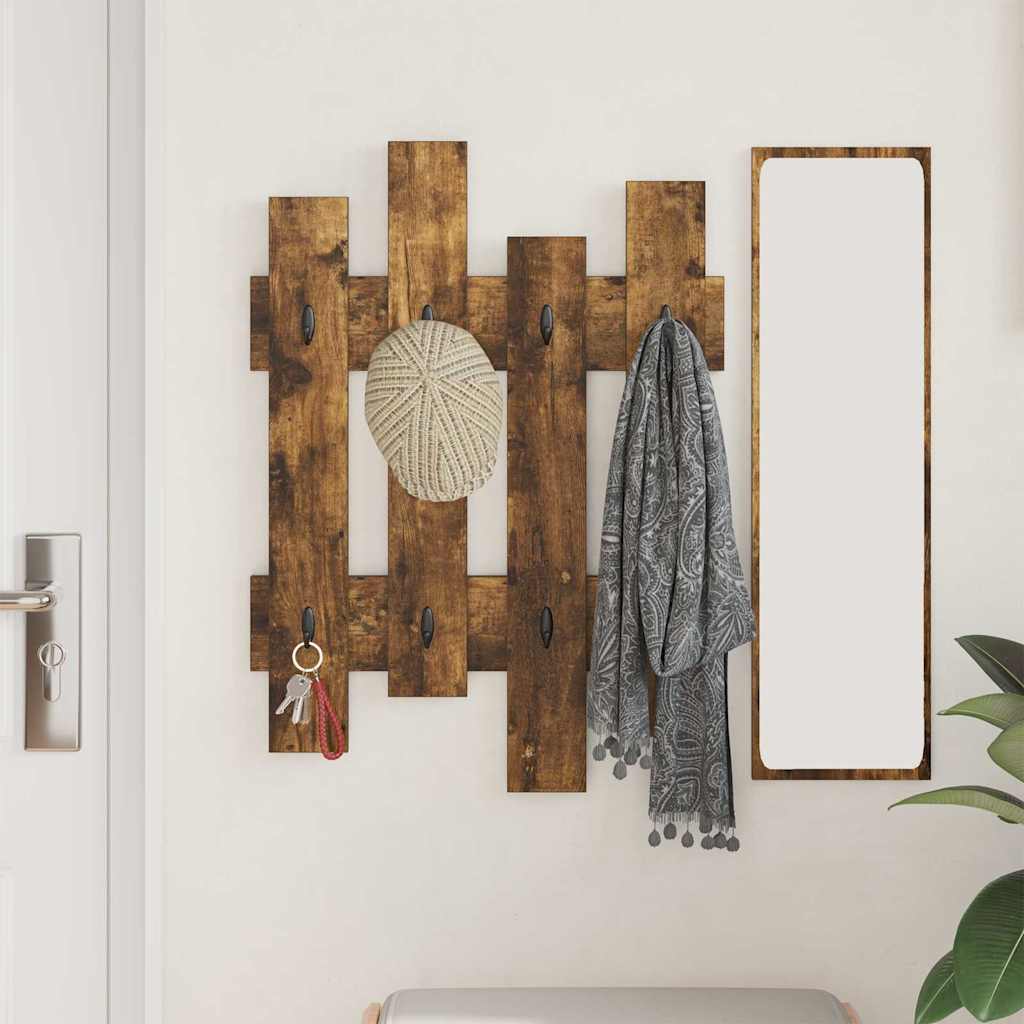Porte-manteau mural Chêne fumé 60 x 3 x 82 cm Bois d'ingénierie