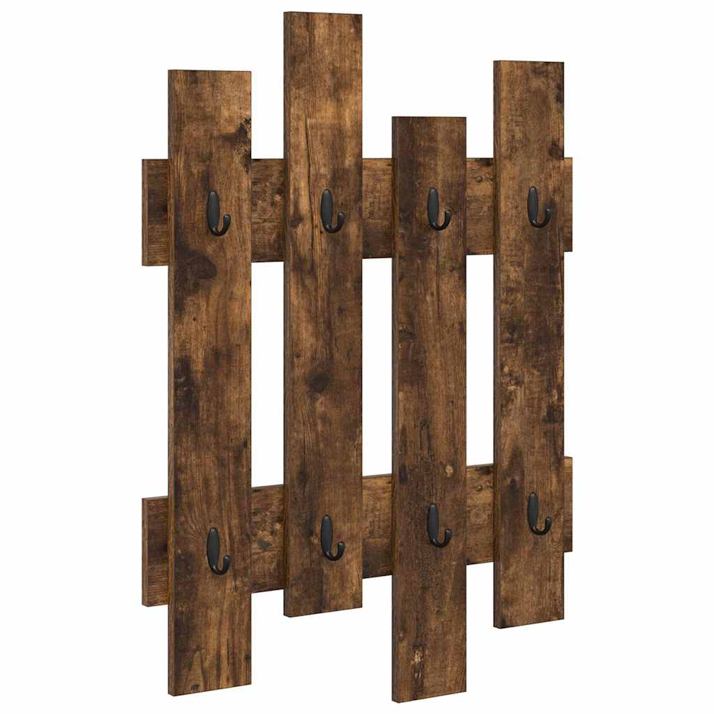 Porte-manteau mural Chêne fumé 60 x 3 x 82 cm Bois d'ingénierie