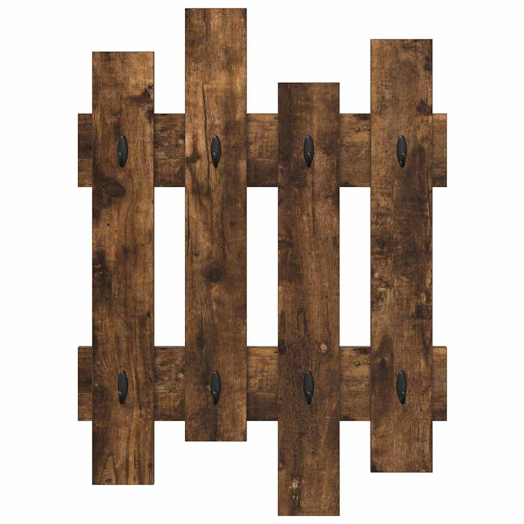 Porte-manteau mural Chêne fumé 60 x 3 x 82 cm Bois d'ingénierie
