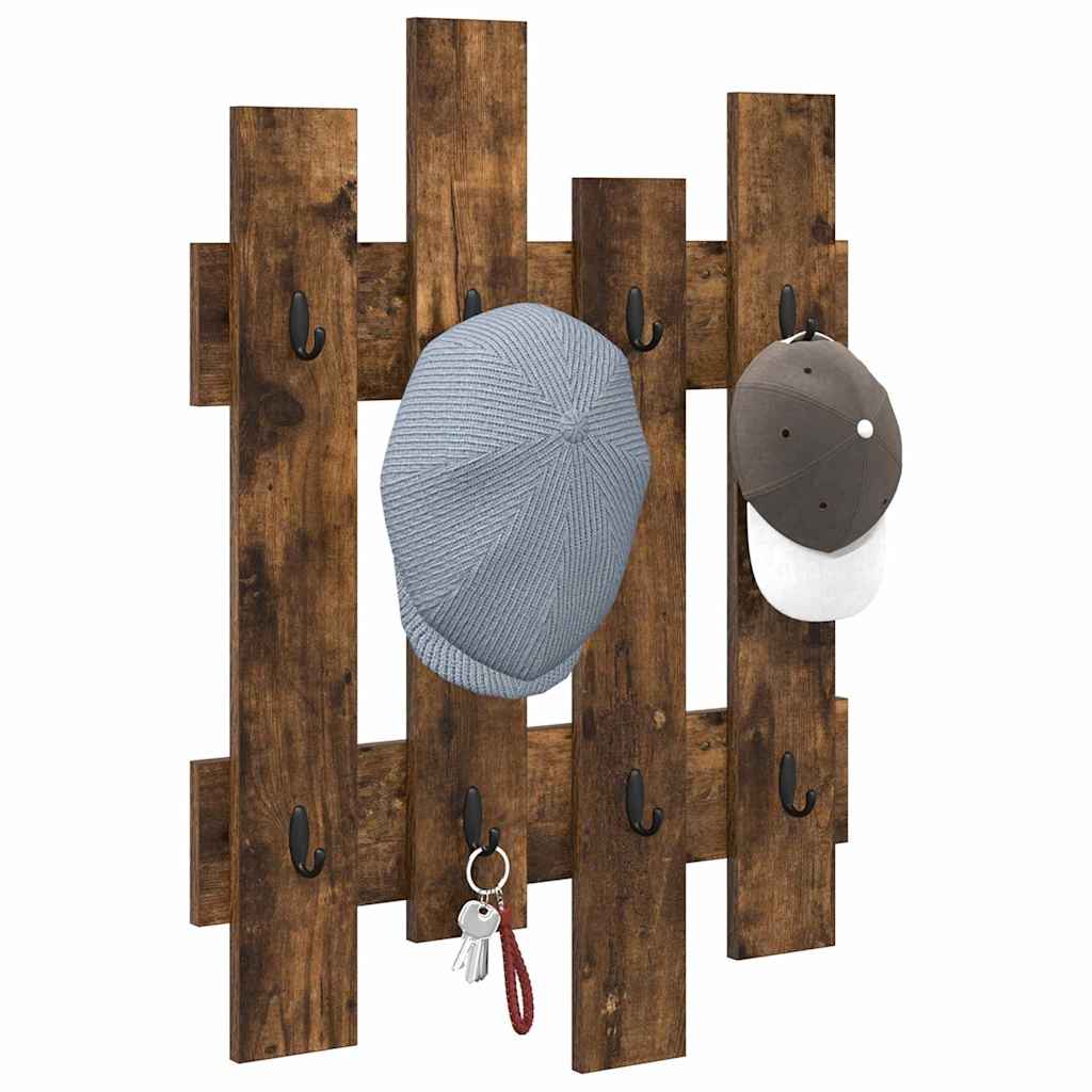 Porte-manteau mural Chêne fumé 60 x 3 x 82 cm Bois d'ingénierie
