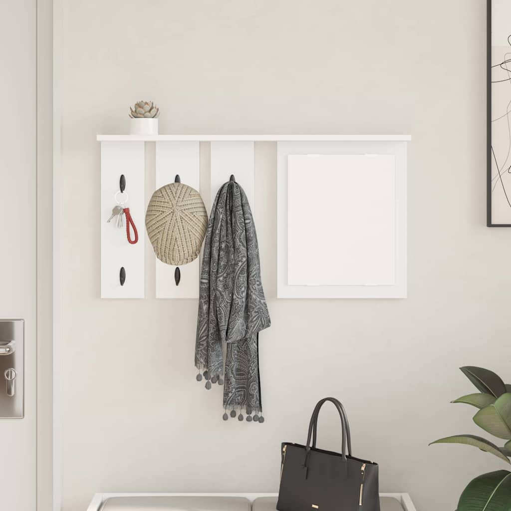 Porte-manteau mural Blanc 85 x 10 x 45 cm Bois d'ingénierie