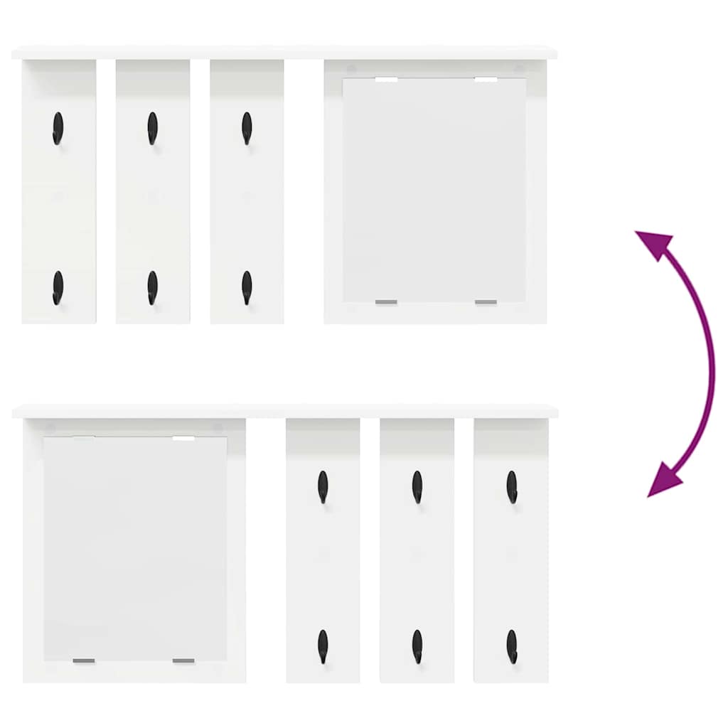 Porte-manteau mural Blanc 85 x 10 x 45 cm Bois d'ingénierie