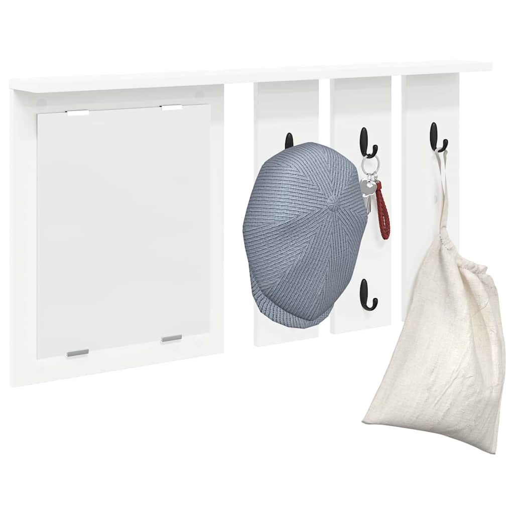 Porte-manteau mural Blanc 85 x 10 x 45 cm Bois d'ingénierie