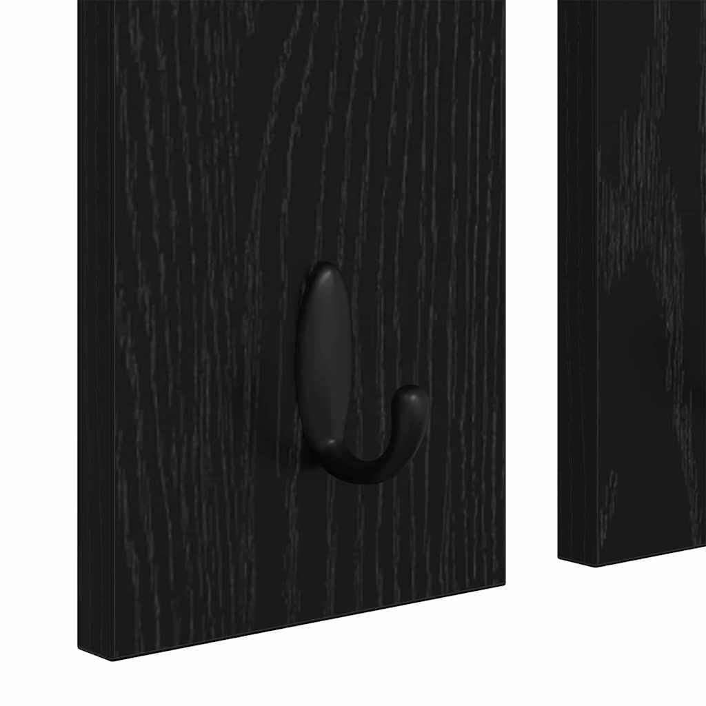 Porte-manteau mural avec étagère Chêne noir 85 x 10 x 45 cm
