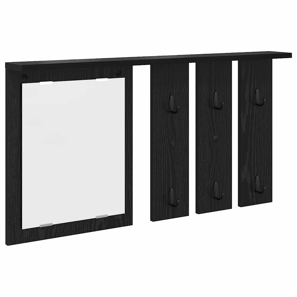 Porte-manteau mural avec étagère Chêne noir 85 x 10 x 45 cm