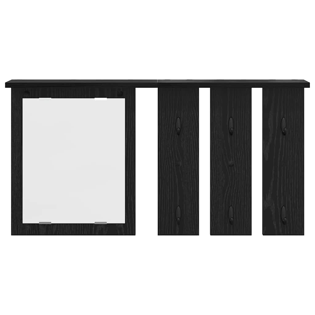 Porte-manteau mural avec étagère Chêne noir 85 x 10 x 45 cm