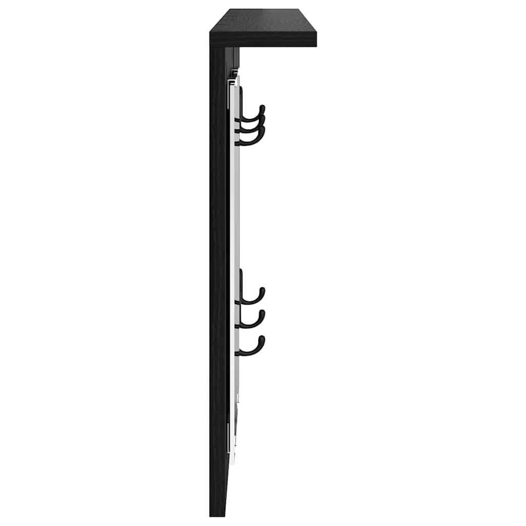 Porte-manteau mural avec étagère Chêne noir 85 x 10 x 45 cm
