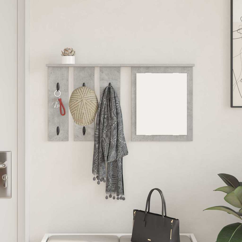 Porte-manteau mural avec étagère Gris béton 85 x 10 x 45 cm
