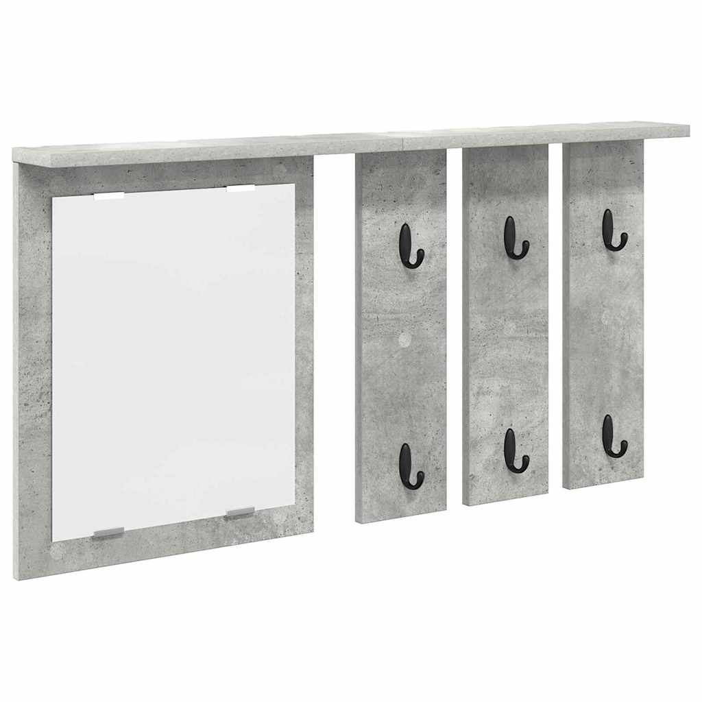 Porte-manteau mural avec étagère Gris béton 85 x 10 x 45 cm