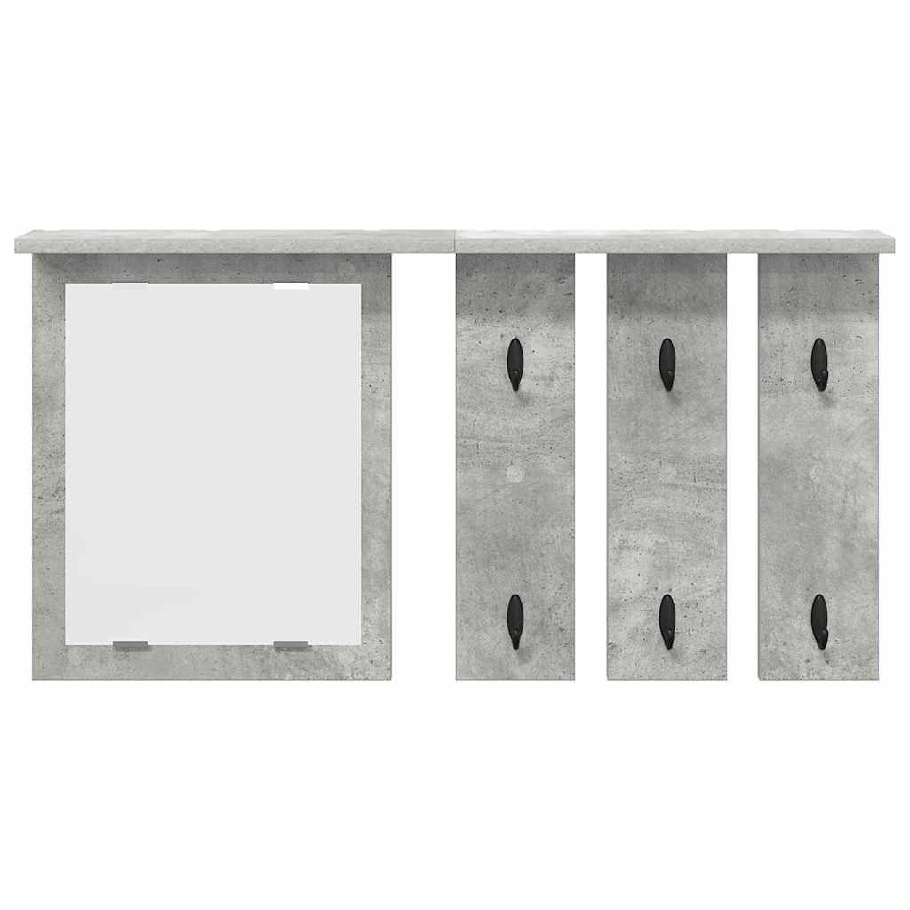 Porte-manteau mural avec étagère Gris béton 85 x 10 x 45 cm