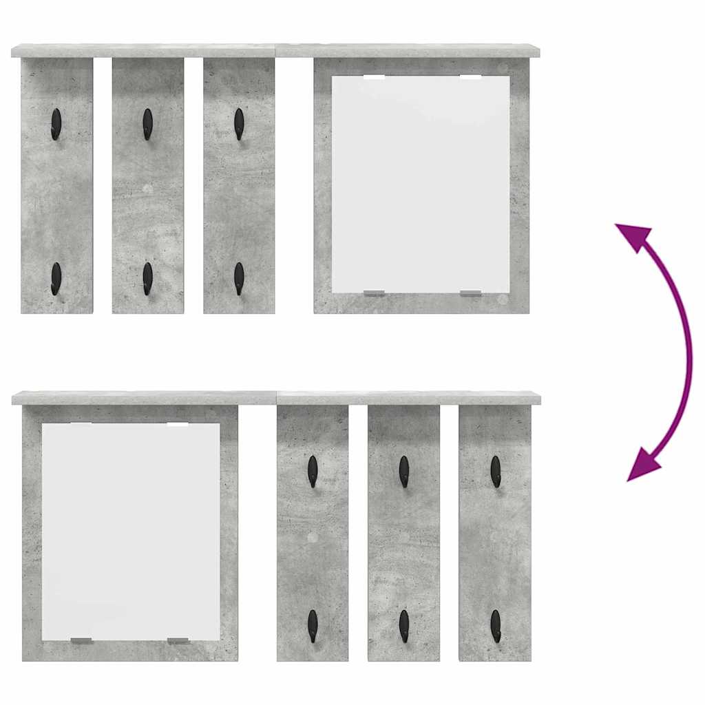 Porte-manteau mural avec étagère Gris béton 85 x 10 x 45 cm