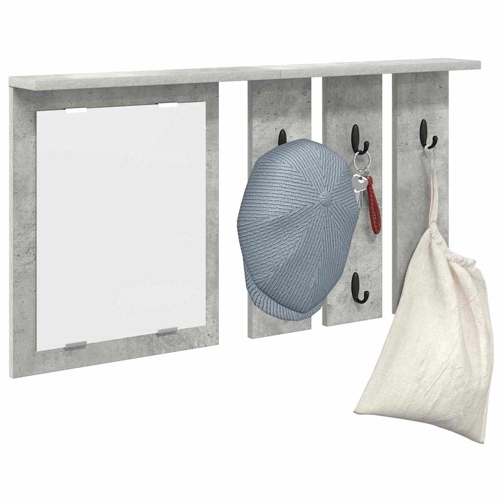 Porte-manteau mural avec étagère Gris béton 85 x 10 x 45 cm