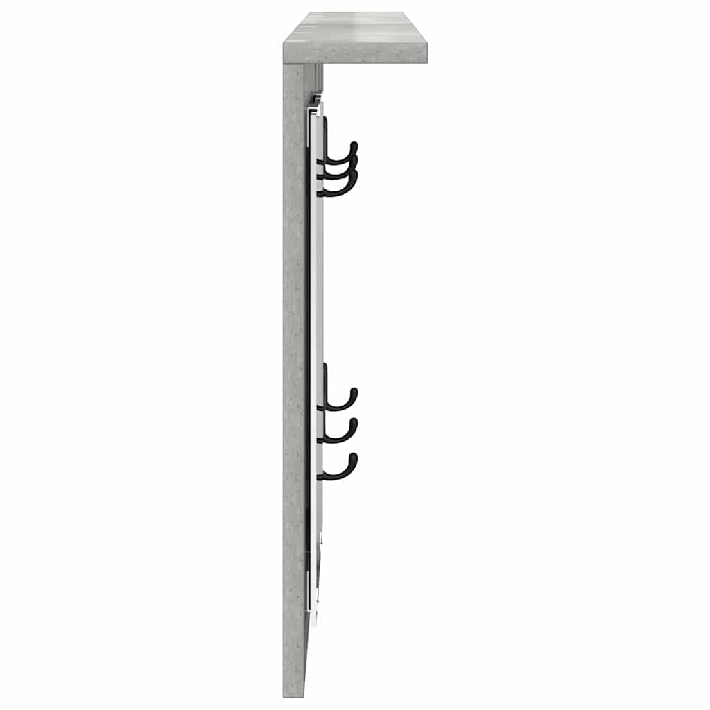 Porte-manteau mural avec étagère Gris béton 85 x 10 x 45 cm