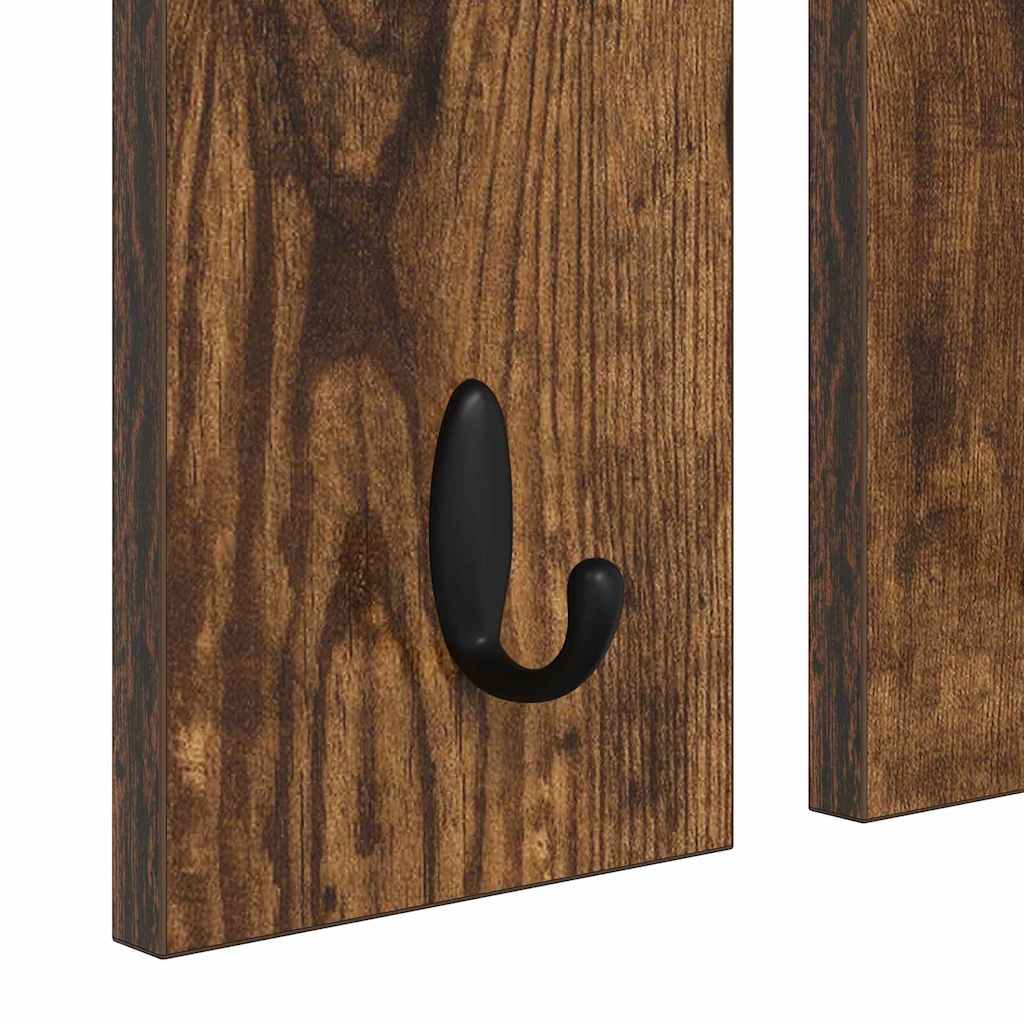 Porte-manteau mural avec étagère Chêne fumé 85 x 10 x 45 cm